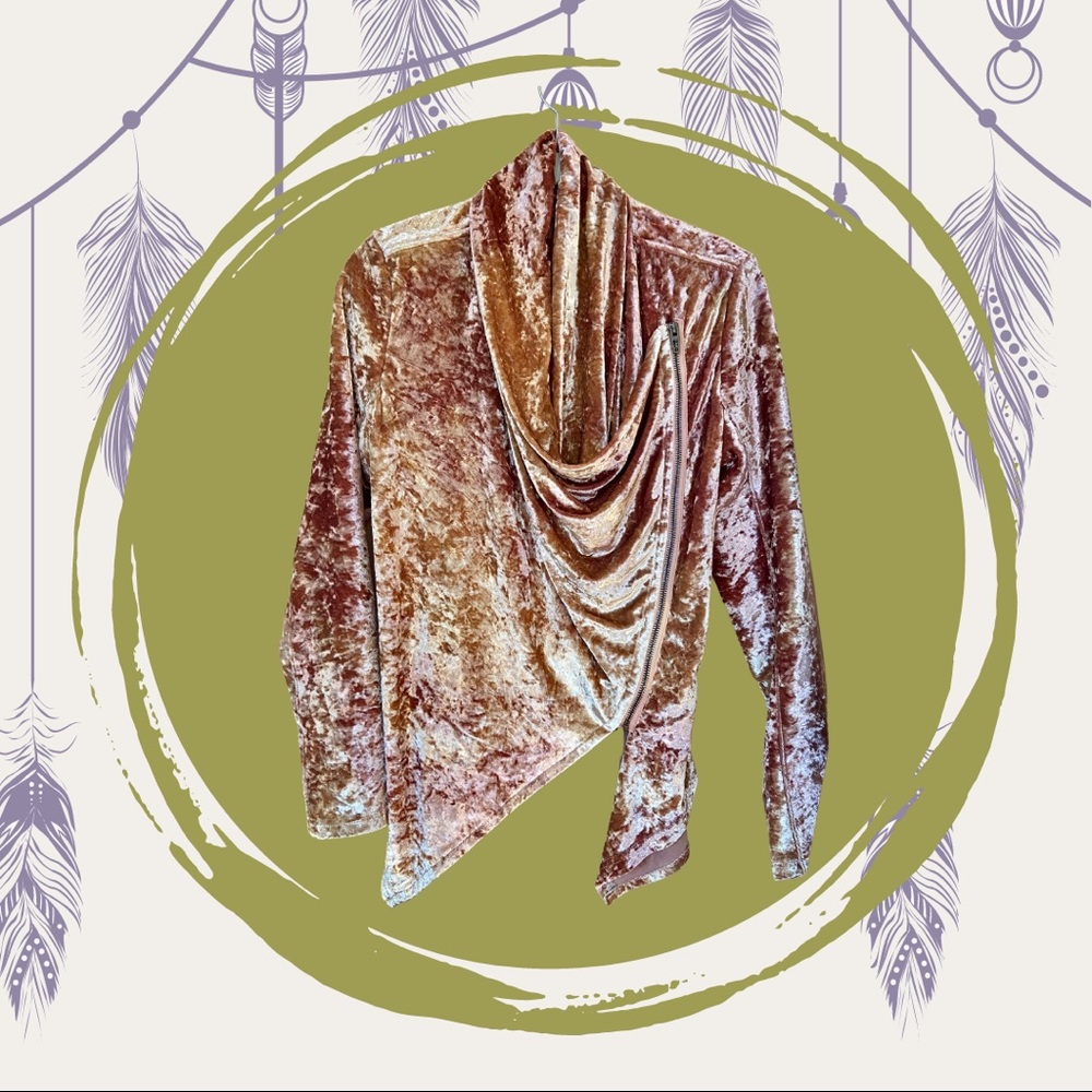 Pink Crushed Velvet Draped Jacket Blank NYC